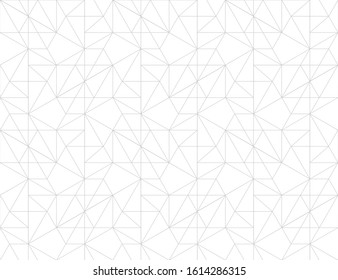 Рattern with thin straight lines and polygons on white background. Seamless linear Abstract geometric texture. Stylish background in Arabic style. Vector rapport for swatches.