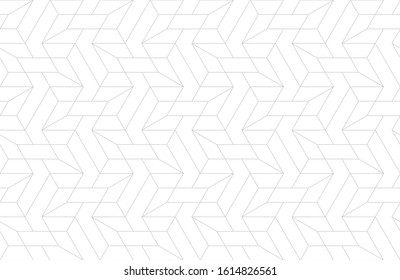 Рattern with thin straight lines and polygons on white background. Seamless linear Abstract geometric texture. Stylish background in Arabic style. Vector rapport for swatches.