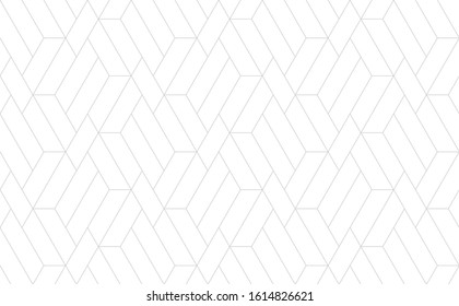 Рattern with thin straight lines and polygons on white background. Seamless linear Abstract geometric texture. Stylish background in Arabic style. Vector rapport for swatches.