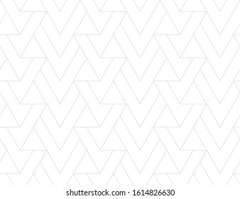 Рattern with thin straight lines and polygons on white background. Seamless linear Abstract geometric texture. Stylish background in Arabic style. Vector rapport for swatches.