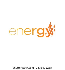 thin to thick energy logo. orange gradient energy and lightning symbols concept. energy logo for business, education, science world