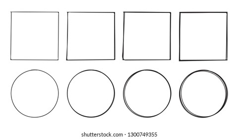 thin and thick square and circle shape