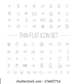 thin ultra light flat icon set 01