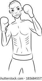 Thin underdog boxer vector illustration