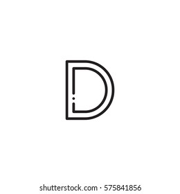 Thin vector font. Futuristic outline letter. High quality line single sign. Elegant black symbol on white background. Latin minimal alphabet letters