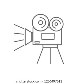 Thin vector icon. Video, movie or film projector
