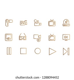 Thin video icon set