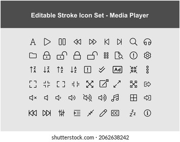 
thin video player icon set. very suitable for video player applications on smartphones or ui