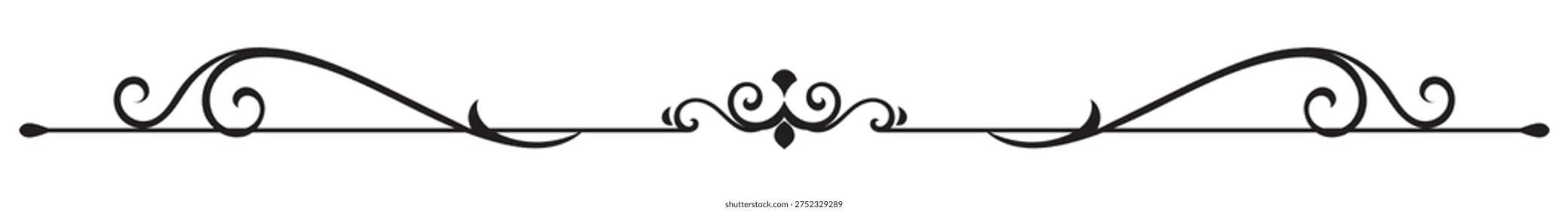 Thin, vintage curls, black lines.