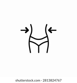 thin waist line icon sign vector