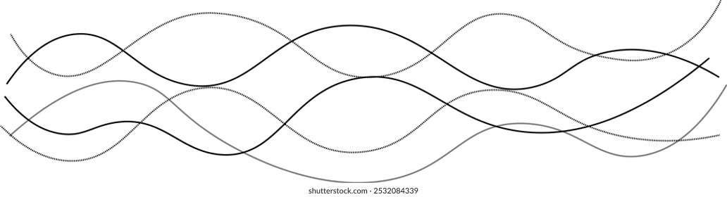 Thin wavy curve line background design.