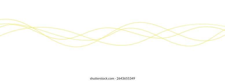 Fondo abstracto de línea ondulada fina. Fondo minimalista de contorno divisor Horizontal de línea ondulada. Abstractas líneas negras ondulan el movimiento de la curva sobre fondo blanco. Ilustración vectorial. EPS 10. 