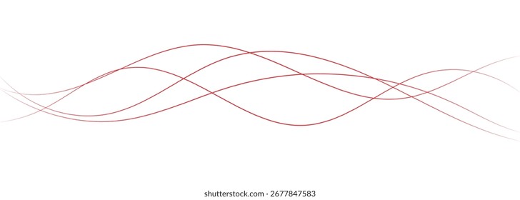 Thin wavy line abstract background. Wavy line horizontal divider outline minimalist background. Abstract black lines wave curve motion on white background. EPS 10.