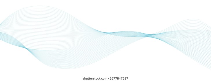 Thin wavy line abstract background. Wavy line horizontal divider outline minimalist background. Abstract black lines wave curve motion on white background. EPS 10.