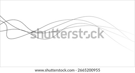 Thin wavy line abstract background. Wavy two line horizontal divider outline minimalist background. Abstract black lines wave curve. Vector Illustration.