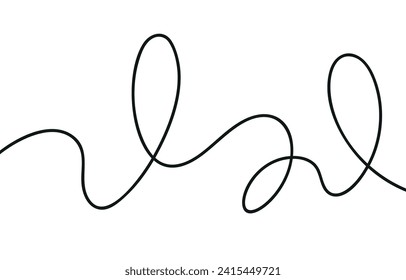 Thin wavy line pattern with flowing curves, undulating abstract background. Squiggle design for subtle. Flat vector illustration isolated on white background.