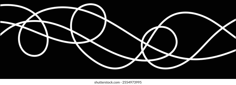 Thin wavy line pattern with flowing curves, undulating abstract background. Squiggle design for subtle. Flat vector illustration isolated on white background.