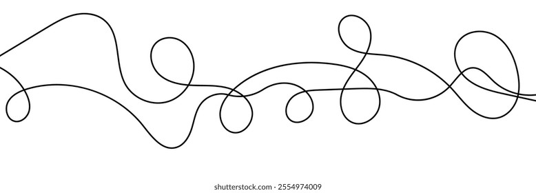 Thin wavy line pattern with flowing curves, undulating abstract background. Squiggle design for subtle. Flat vector illustration isolated on white background.