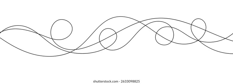 Thin wavy line pattern with flowing curves, undulating abstract background. Squiggle design for subtle. Flat vector illustration isolated on white background. Vector Illustration . EPS 20 .