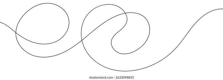 Thin wavy line pattern with flowing curves, undulating abstract background. Squiggle design for subtle. Flat vector illustration isolated on white background. Vector Illustration . EPS 20 .