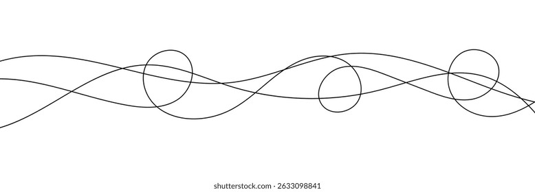 Thin wavy line pattern with flowing curves, undulating abstract background. Squiggle design for subtle. Flat vector illustration isolated on white background. Vector Illustration . EPS 20 .