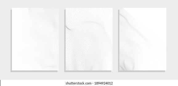 thin wavy lines template vector background set