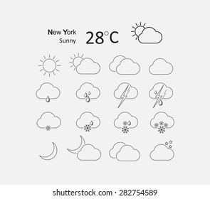 Thin weather icon set
