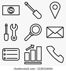 THIN web ICON. a set of Thin website Icons for web display purposes