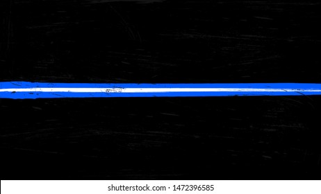 Thin white line flag with grunge paint trace - a sign to honor and respect EMS officers, emergency medical services and medics