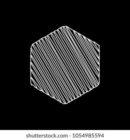 Thin White Sketchy Hexagon Background


