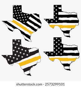 Thin Yellow Line Texas USA Flag Thin Yellow Line American Flag