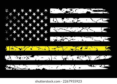 Thin Yellow Line Vintage Flag Design