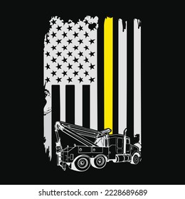 Thin Yellow Line Wreckers Tow Truck Driver