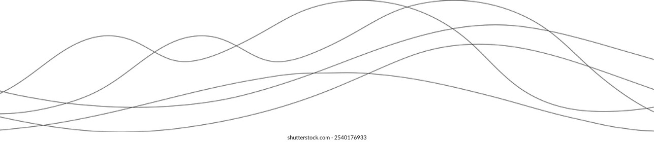Fondo de Vector de línea abstracta ondulada. Patrón sin fisuras de curva de onda de líneas negras. Arte de línea rayado Plantilla gráfica. Ilustración vectorial