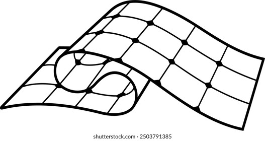 Thin-film solar panel. Vector outline icon.