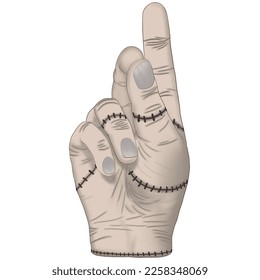 Thing hand showing Snapping Fingers, Gesture and sign, hand on a white background. Thing, Wednesday Addams Family finger snapping Vector illustration.