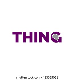 thing logotype. brain icon. logo vector.