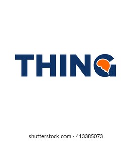 thing logotype. brain icon. logo vector.