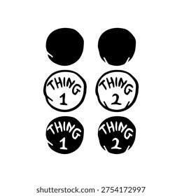 Thing one and thing two vector illustration