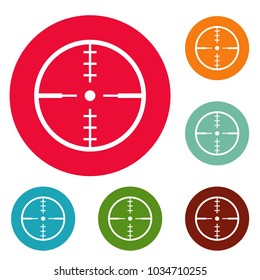 Thing radar icons circle set vector isolated on white background