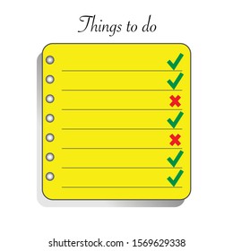 Things to do check list design with tick mark.