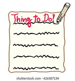 Things in To Do List, business concept,doodle hand drawn