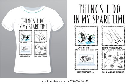 Things I Do in My Spare Time Royalty-Free T-Shirt Design Template