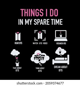 Things I Do In My Spare Time Kpop Fashion Gift Vector