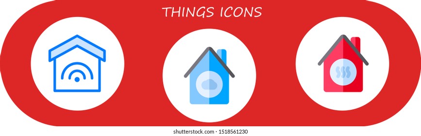 things icon set. 3 flat things icons.  Simple modern icons about  - smart house, smart home