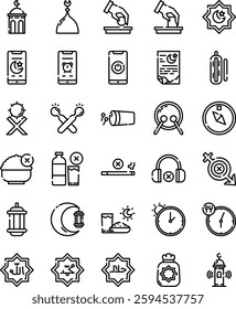 Things in The Month Of Ramadhan Icon in Cut Line Style