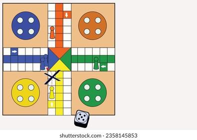 Things only 90's, retro ludo board game on top view. Nostalgic thinking game for children and adults. Dice and shake