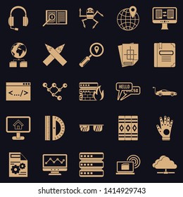 Things to study icons set. Simple set of 25 things to study vector icons for web for any design