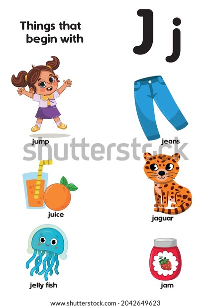 Things That Start Letter J Educational Stock Vector (Royalty Free ...