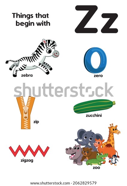 things-that-start-letter-z-educational-stock-vector-royalty-free